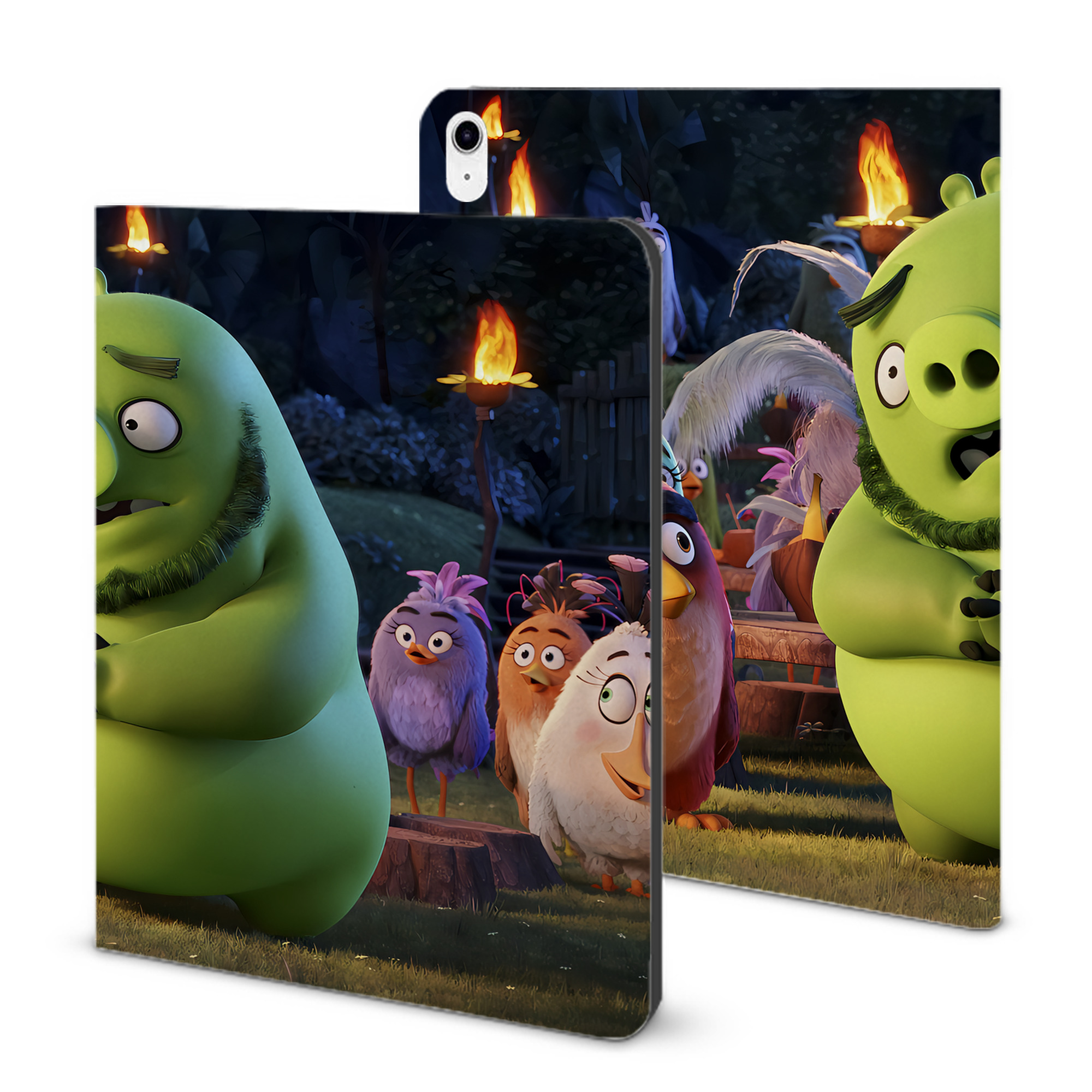 （画像用） Angry Birds アングリーバード IPad ケース ブック型 PUレザー TPU 耐衝撃 軽量 薄型 ペン収納なし 全面保護 IPad 各モデル対応